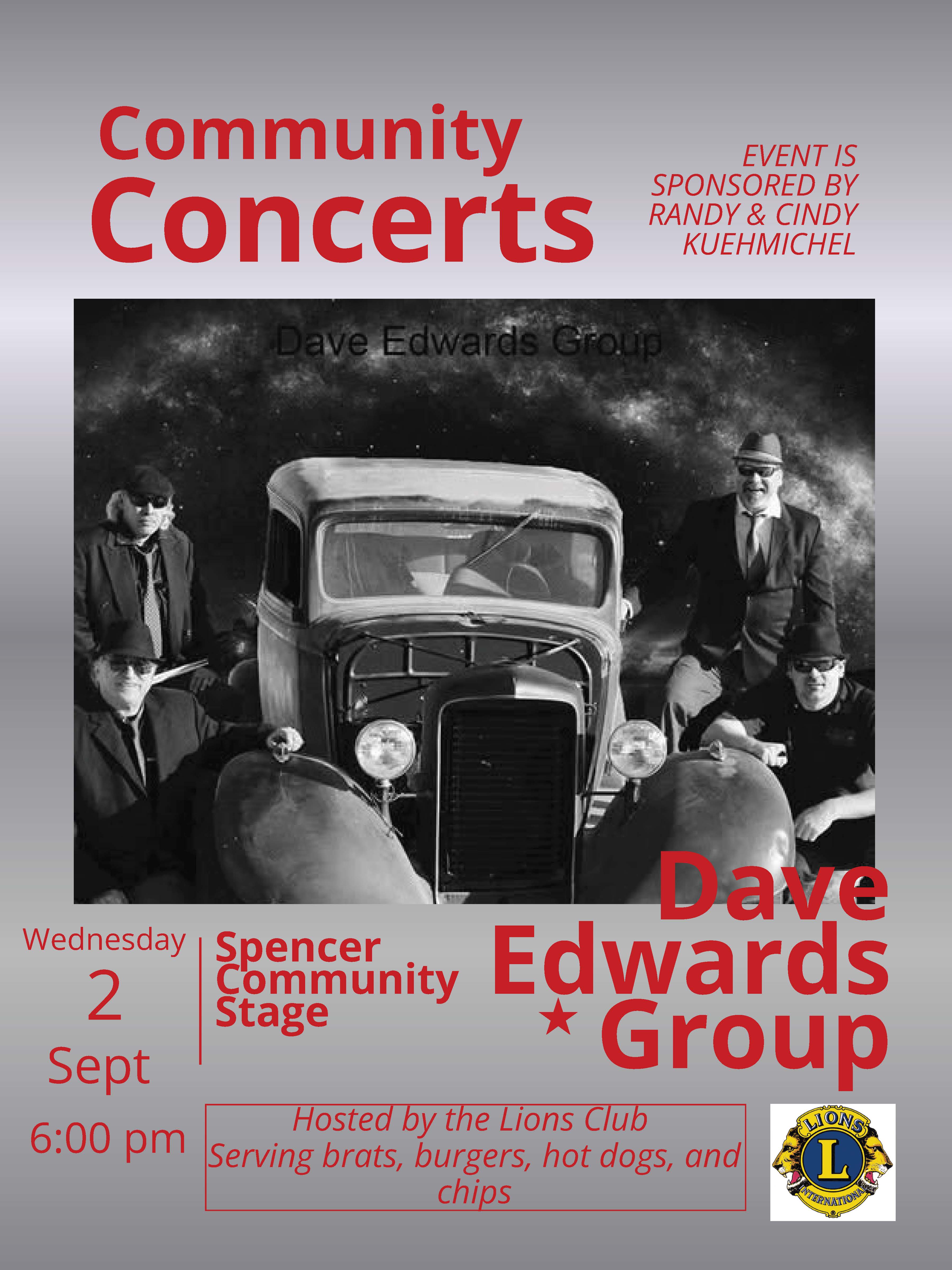 Spencer Community Concerts - Dave Edwards Group